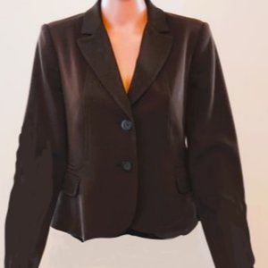 RAFAELLA VINTAGE BROWN TWO BUTTON BLAZER WITH SHOULDER PADS SIZE 8P NWOT